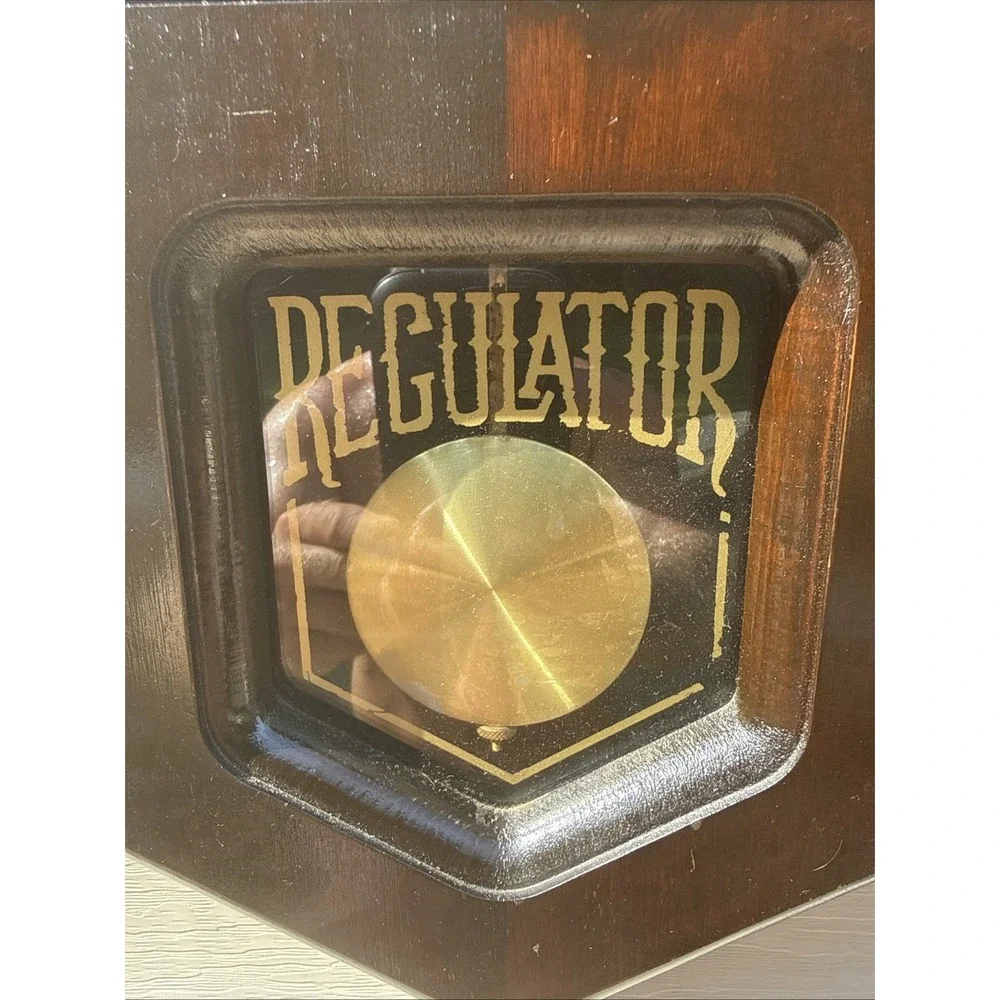ANTIQUE SETH THOMAS REGULATOR WAll CLOCK Walnut or Mahogany? WORKS Every Hr